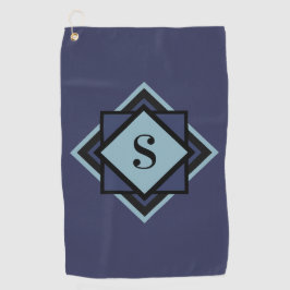 Toalla De Golf Monograma Azul Claro Azul Marino Diamante