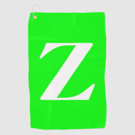 Toalla De Golf Monograma blanco verde brillante