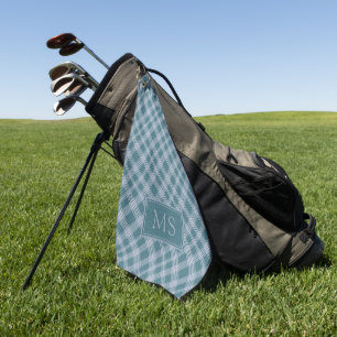 Toalla de golf monograma con patrón de plástico ci