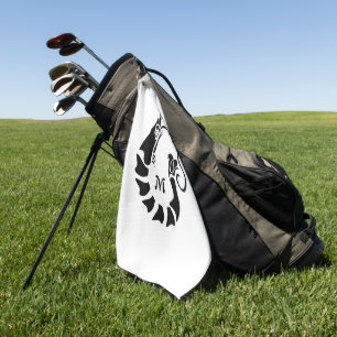 Toalla De Golf Monograma de camarón al estilo de una galería de s