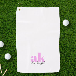 Toalla De Golf Monograma de firma retro