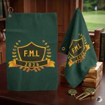 Monograma de iniciales personalizadas Escudo dorad