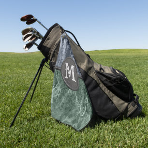Toalla De Golf Monograma de mármol de dos colores - Escoja sus co