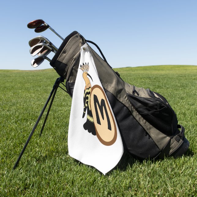 Toalla De Golf Monograma de pájaro caprichoso (Verde)