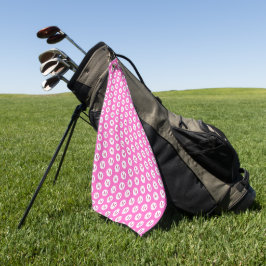 Toalla De Golf Monograma de Punto de Polka Rosa
