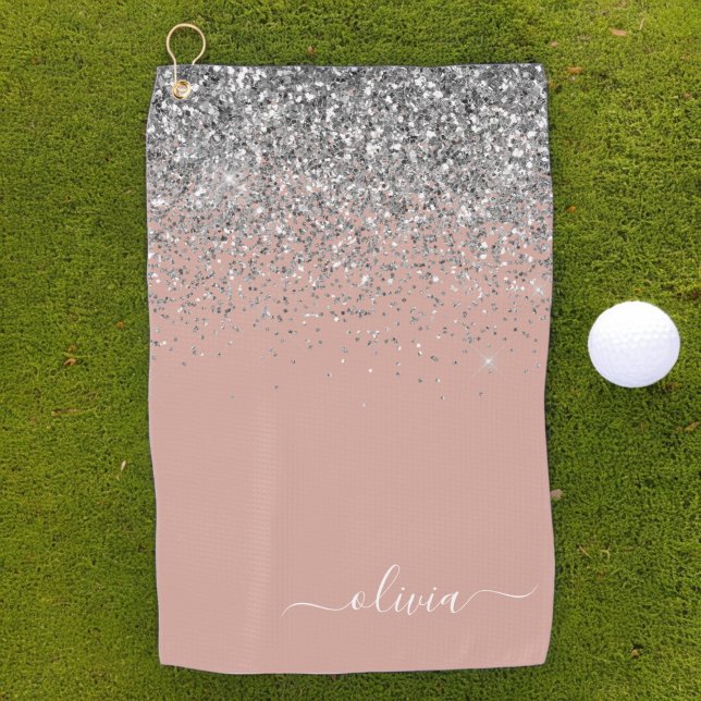 Toalla De Golf Monograma de Purpurina rosado Rubor Gold Rosa Girl (Subido por el creador)