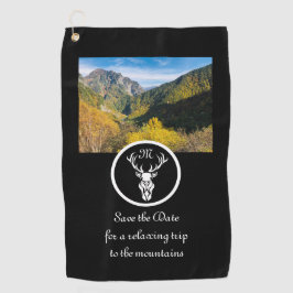 Toalla De Golf Monograma de silueta de cubo blanco de nieve