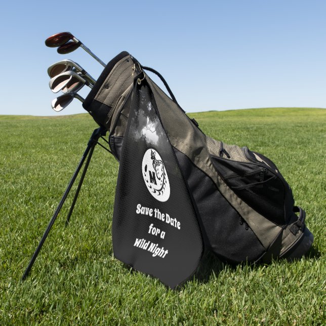 Toalla De Golf Monograma de silueta genética grande localizada (Verde)