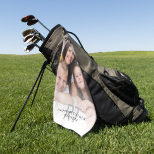 Toalla De Golf Monograma de superposición de foto Abuelo jubilado