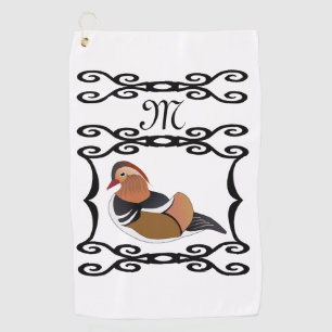 Toalla De Golf Monograma del Personalizado Adorable del Pato Mand