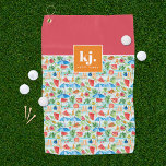 Toalla De Golf Monograma divertido de estilo veraniego<br><div class="desc">Un clásico básico para cualquier mujer que ame el golf, nuestras toallas personalizadas hacen regalos ideales para cualquier ocasión. Coloridas acuarelas de verano mezcladas con un bloqueo de colores audaces y su monograma. Dejando los colores para añadir algo de alegría. Celebra la vitalidad del verano con una fascinante paleta de...</div>