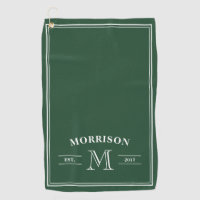 Monograma elegante blanco verde oscuro