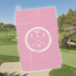 Toalla De Golf Monograma Femenino Personalizado Rosa