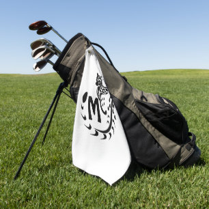 Toalla De Golf Monograma genético tribal grande con manchas