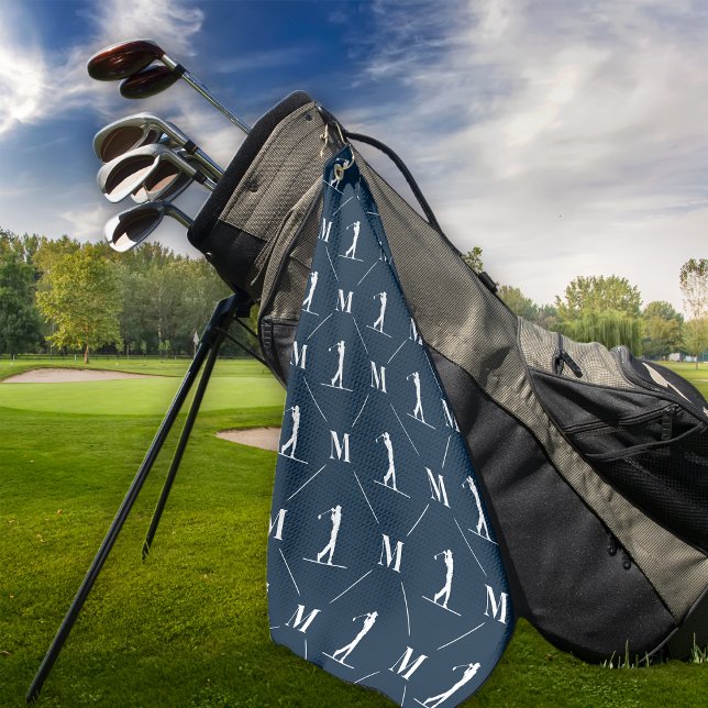 Toalla De Golf Monograma Golfer personalizado de Navy Blue (Subido por el creador)