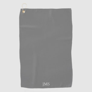Toalla De Golf Monograma gris elegante