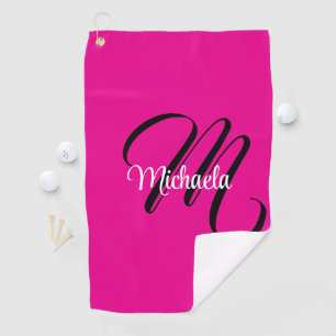 Toalla De Golf Monograma inicial de nombre moderno minimalista ro