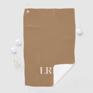 Toalla De Golf Monograma inicial Neutral Tan Brown clásico modern