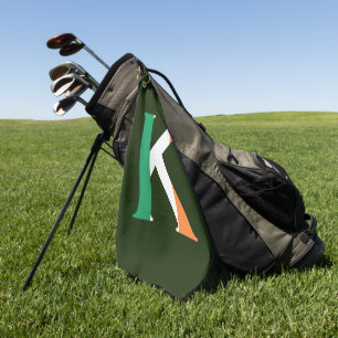 Toalla De Golf Monograma K sobrepuesto sobre la posición de la ba