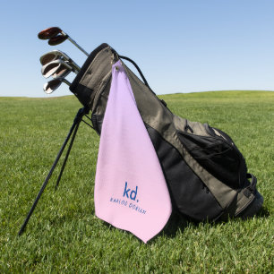 Toalla De Golf Monograma minimalista con gradiente de púrpura y r