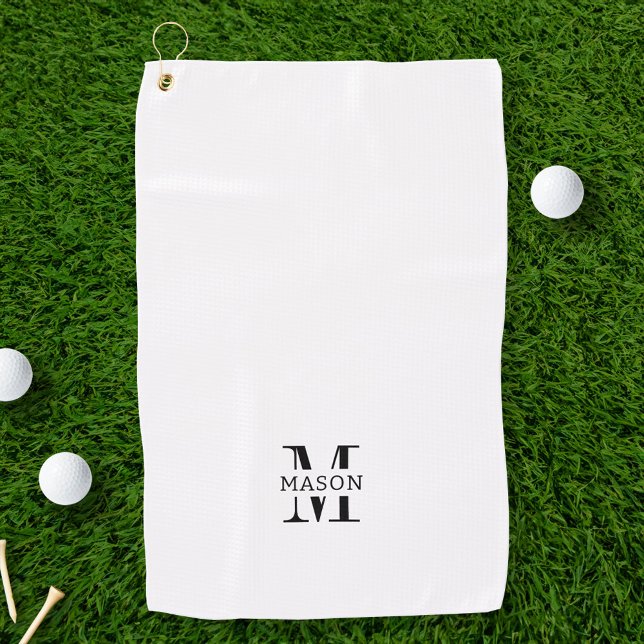 Toalla De Golf Monograma minimalista personalizado (Subido por el creador)