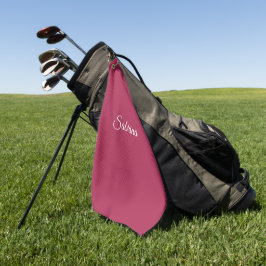 Toalla De Golf Monograma minimalista rosa cereza