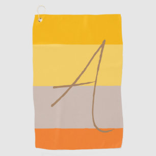 Toalla De Golf Monograma moderno de varios colores en color Paste