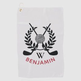 Toalla De Golf Monograma moderno para hombres