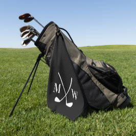 Toalla De Golf Monograma Negro