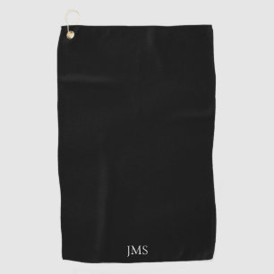 Toalla De Golf Monograma negro elegante