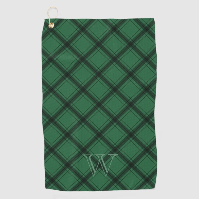 Toalla De Golf Monograma negro verde (Anverso)