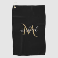 Monograma negro y dorado Elegancia de lujo