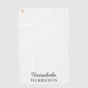 Toalla De Golf Monograma Neutral   Estilo de Golf Minimalista Mod