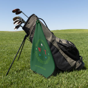 Toalla De Golf Monograma para un jugador de golf verde