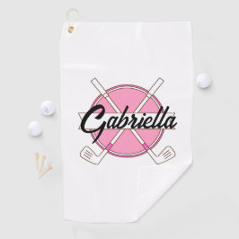 Toalla De Golf Monograma personalizada de golf rosa