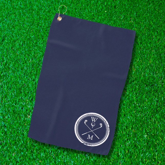 Toalla De Golf Monograma personalizado: azul marino (Subido por el creador)