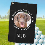 Toalla De Golf Monograma personalizado de perro fotográfico Masco<br><div class="desc">Mejor Papá Por Par... ¡Dos de tus cosas favoritas, golf y perro! Ahora puedes llevar a tu mejor amigo mientras juegas 18 agujeros . Personalizar estas toallas de golf de perro con tu foto y nombre favoritos de los perros. ¡Un gran regalo para todos los amantes del golf y del...</div>