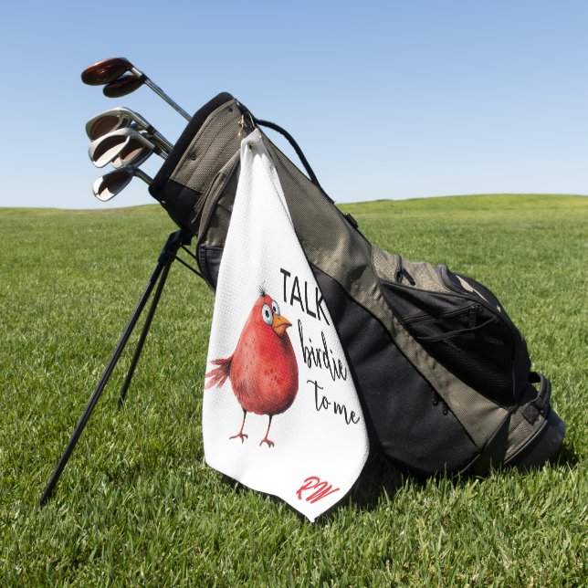 Toalla De Golf Monograma Personalizado Divertido (Verde)
