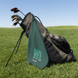 Toalla De Golf Monograma personalizado esmeralda minimalista