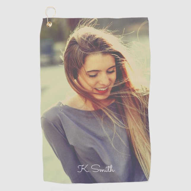 Toalla De Golf Monograma Personalizado foto usando el filtro La B (Anverso)