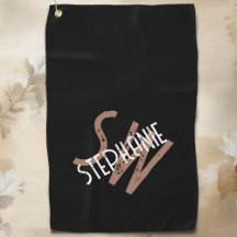 Monograma personalizado nombre blanco negro fresco