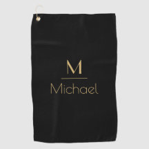 Monograma Personalizado | Nombre Negro y Dorado