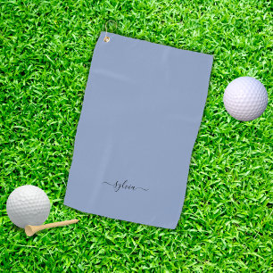 Toalla De Golf Monograma Rubor Dusty Blue Modern Girly