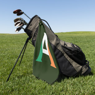 Toalla De Golf Monograma sobre la bandera irlandesa