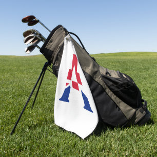 Toalla De Golf Monograma sobrepuesto en la posición de bandera de