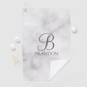 Toalla De Golf Monograma y nombre del guión personalizado de márm