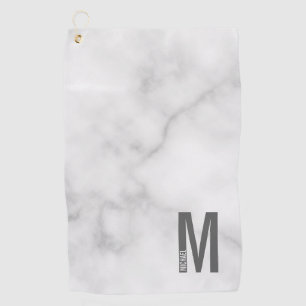 Toalla De Golf Monograma y nombre negrita personalizado moderno