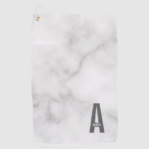 Toalla De Golf Monograma y nombre negrita personalizado moderno
