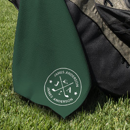 Toalla De Golf Monograma y nombre personalizados de golfista mode