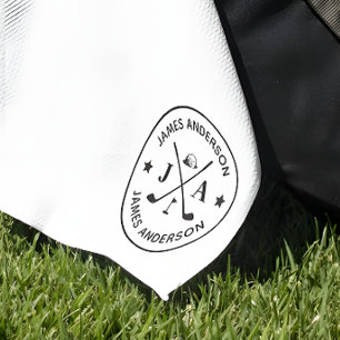 Toalla De Golf Monograma y nombre personalizados del golfista mod